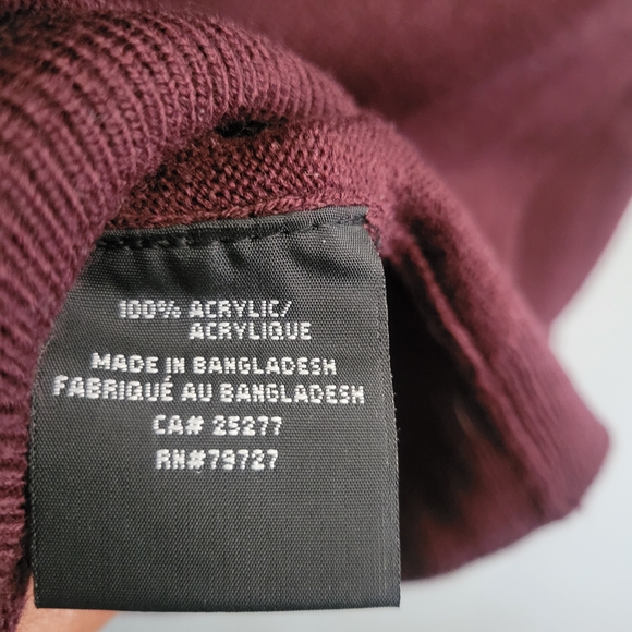 VROOM & DREESMANN Black Label Burgundy V-Neck Sweater Vest Size L - Picture 4 of 5